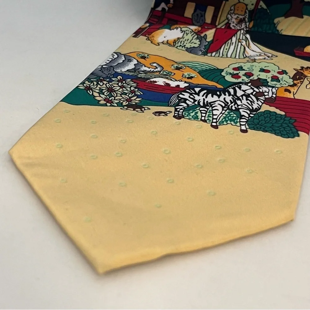 Parquet Noah's Ark Religious Themed Graphic Polyester Tie